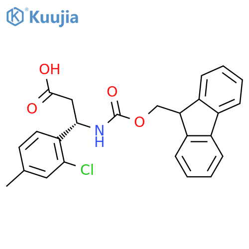 (3S)-3-(2-chloro-4-methylphenyl)-3-({(9H-fluoren-9-yl)methoxycarbonyl}amino)propanoic acid structure