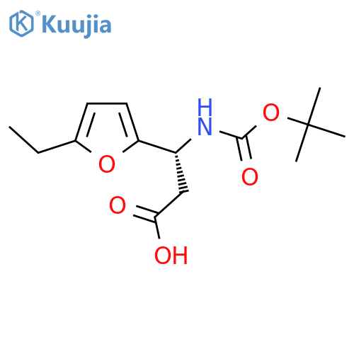 (3R)-3-{(tert-butoxy)carbonylamino}-3-(5-ethylfuran-2-yl)propanoic acid structure
