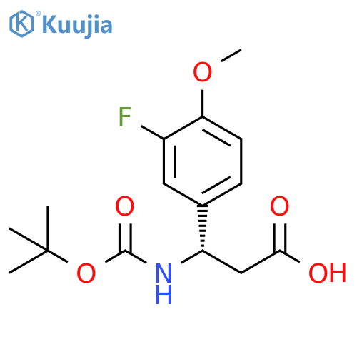 (3S)-3-{(tert-butoxy)carbonylamino}-3-(3-fluoro-4-methoxyphenyl)propanoic acid structure