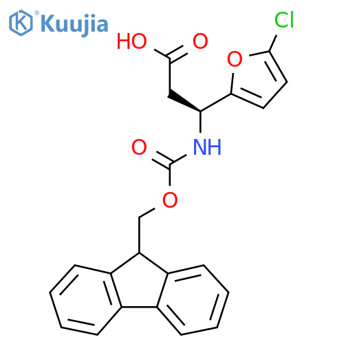 (3S)-3-(5-chlorofuran-2-yl)-3-({(9H-fluoren-9-yl)methoxycarbonyl}amino)propanoic acid structure