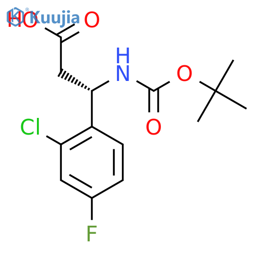 (3S)-3-{(tert-butoxy)carbonylamino}-3-(2-chloro-4-fluorophenyl)propanoic acid structure