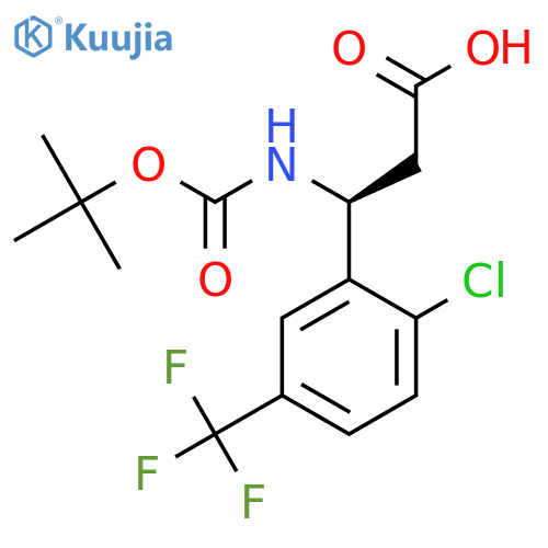 (3S)-3-{(tert-butoxy)carbonylamino}-3-2-chloro-5-(trifluoromethyl)phenylpropanoic acid structure