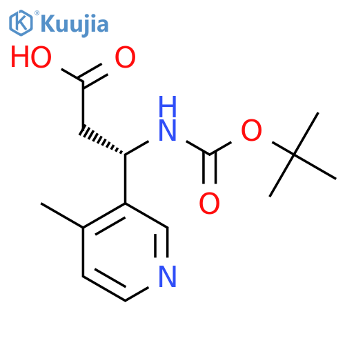 (3S)-3-{(tert-butoxy)carbonylamino}-3-(4-methylpyridin-3-yl)propanoic acid structure