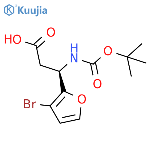 (3R)-3-(3-bromofuran-2-yl)-3-{(tert-butoxy)carbonylamino}propanoic acid structure