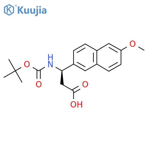 (3R)-3-{(tert-butoxy)carbonylamino}-3-(6-methoxynaphthalen-2-yl)propanoic acid structure