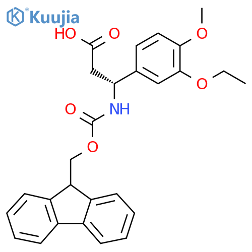 (3R)-3-(3-ethoxy-4-methoxyphenyl)-3-({(9H-fluoren-9-yl)methoxycarbonyl}amino)propanoic acid structure