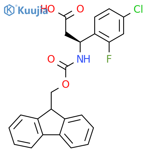 (3S)-3-(4-chloro-2-fluorophenyl)-3-({(9H-fluoren-9-yl)methoxycarbonyl}amino)propanoic acid structure