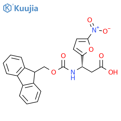 (3S)-3-({(9H-fluoren-9-yl)methoxycarbonyl}amino)-3-(5-nitrofuran-2-yl)propanoic acid structure