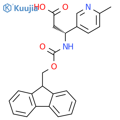 (3R)-3-({(9H-fluoren-9-yl)methoxycarbonyl}amino)-3-(6-methylpyridin-3-yl)propanoic acid structure