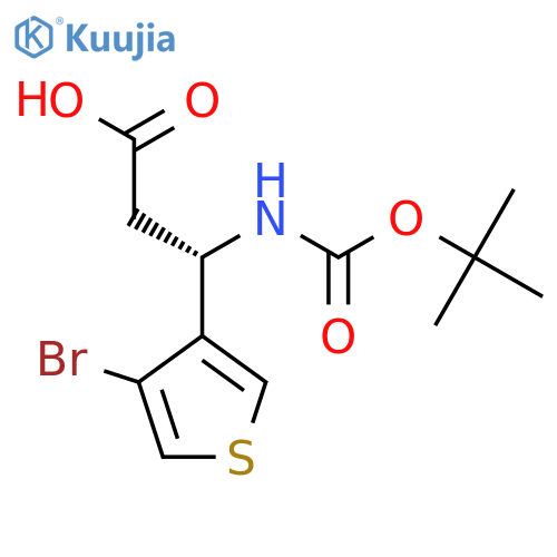 (3S)-3-(4-bromothiophen-3-yl)-3-{(tert-butoxy)carbonylamino}propanoic acid structure
