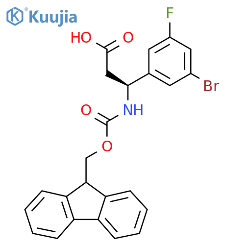 (3S)-3-(3-bromo-5-fluorophenyl)-3-({(9H-fluoren-9-yl)methoxycarbonyl}amino)propanoic acid structure