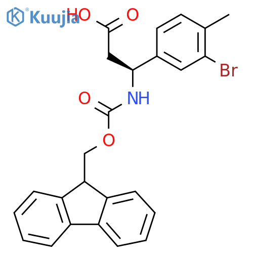 (3S)-3-(3-bromo-4-methylphenyl)-3-({(9H-fluoren-9-yl)methoxycarbonyl}amino)propanoic acid structure