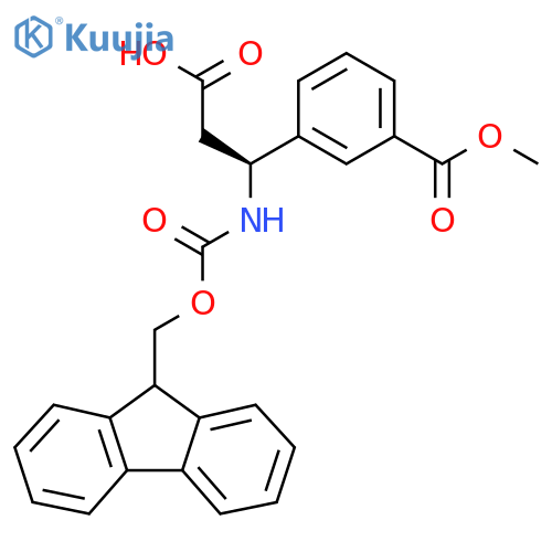 Benzenepropanoic acid, β-[[(9H-fluoren-9-ylmethoxy)carbonyl]amino]-3-(methoxycarbonyl)-, (βS)- structure