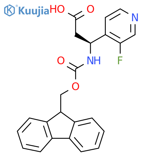 (3S)-3-({(9H-fluoren-9-yl)methoxycarbonyl}amino)-3-(3-fluoropyridin-4-yl)propanoic acid structure
