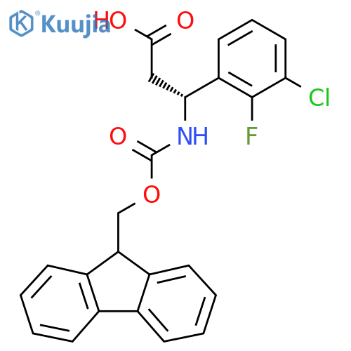 (3R)-3-(3-chloro-2-fluorophenyl)-3-({(9H-fluoren-9-yl)methoxycarbonyl}amino)propanoic acid structure