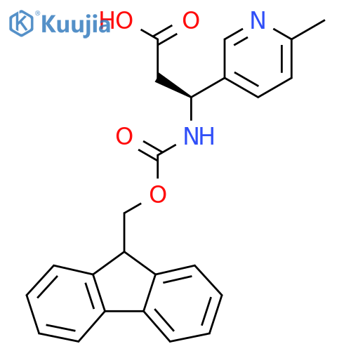 (3S)-3-({(9H-fluoren-9-yl)methoxycarbonyl}amino)-3-(6-methylpyridin-3-yl)propanoic acid structure