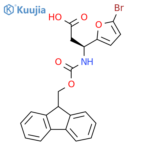 (3S)-3-(5-bromofuran-2-yl)-3-({(9H-fluoren-9-yl)methoxycarbonyl}amino)propanoic acid structure