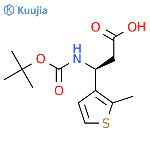 (3S)-3-{(tert-butoxy)carbonylamino}-3-(2-methylthiophen-3-yl)propanoic acid structure