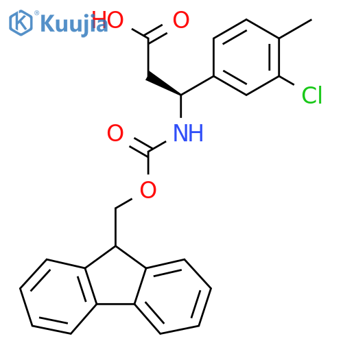 (3S)-3-(3-chloro-4-methylphenyl)-3-({(9H-fluoren-9-yl)methoxycarbonyl}amino)propanoic acid structure
