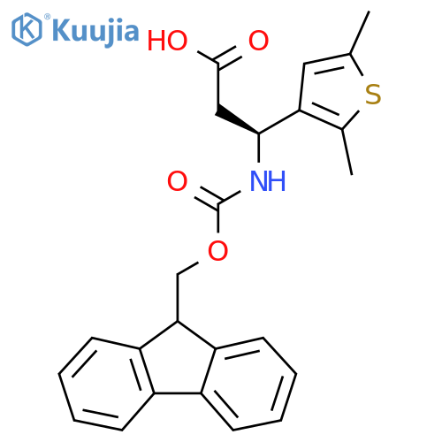(3S)-3-(2,5-dimethylthiophen-3-yl)-3-({(9H-fluoren-9-yl)methoxycarbonyl}amino)propanoic acid structure