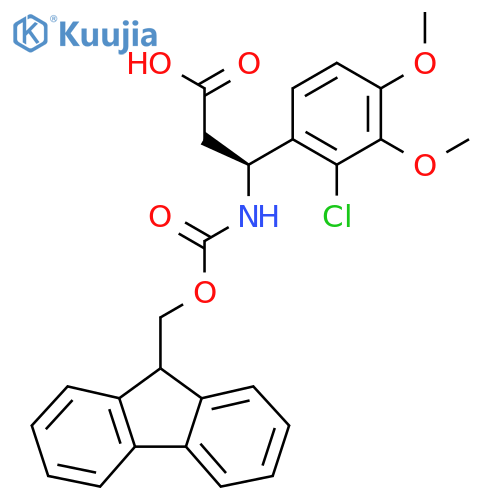 (3S)-3-(2-chloro-3,4-dimethoxyphenyl)-3-({(9H-fluoren-9-yl)methoxycarbonyl}amino)propanoic acid structure