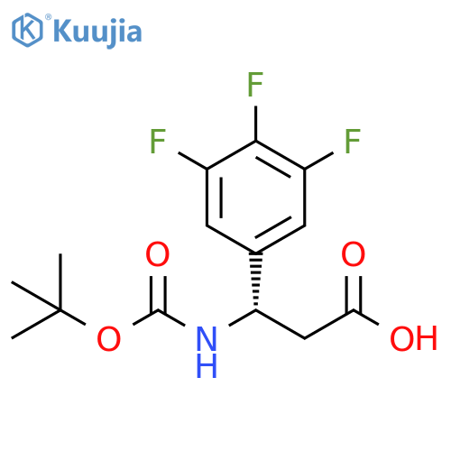 (3S)-3-{(tert-butoxy)carbonylamino}-3-(3,4,5-trifluorophenyl)propanoic acid structure