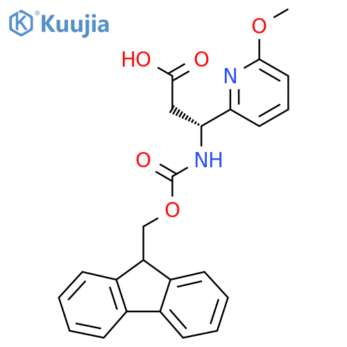 (3R)-3-({(9H-fluoren-9-yl)methoxycarbonyl}amino)-3-(6-methoxypyridin-2-yl)propanoic acid structure