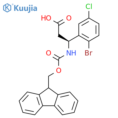 (3S)-3-(2-bromo-5-chlorophenyl)-3-({(9H-fluoren-9-yl)methoxycarbonyl}amino)propanoic acid structure
