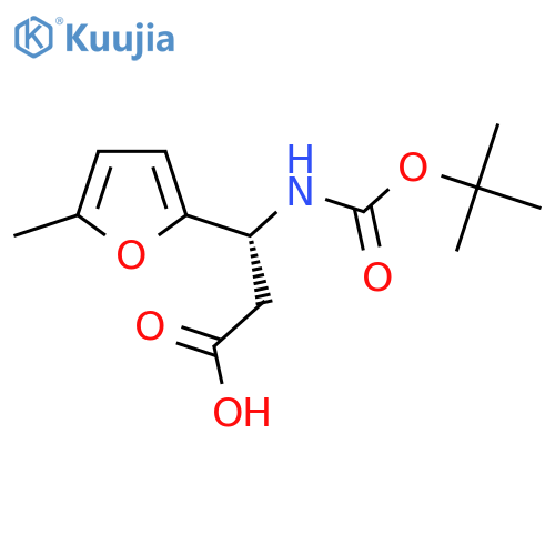 (3R)-3-{(tert-butoxy)carbonylamino}-3-(5-methylfuran-2-yl)propanoic acid structure