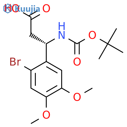 (3S)-3-(2-bromo-4,5-dimethoxyphenyl)-3-{(tert-butoxy)carbonylamino}propanoic acid structure