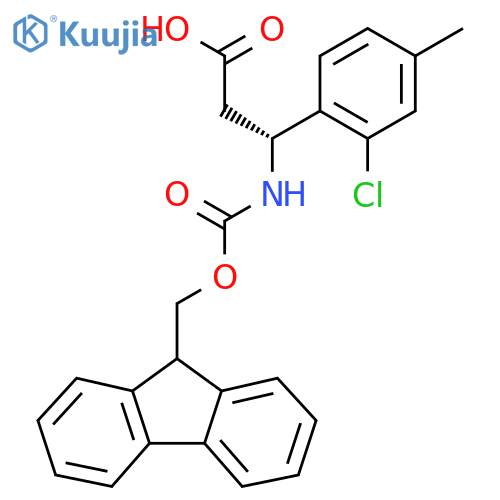 (3R)-3-(2-chloro-4-methylphenyl)-3-({(9H-fluoren-9-yl)methoxycarbonyl}amino)propanoic acid structure