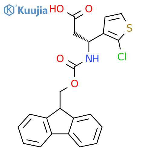 (3R)-3-(2-chlorothiophen-3-yl)-3-({(9H-fluoren-9-yl)methoxycarbonyl}amino)propanoic acid structure