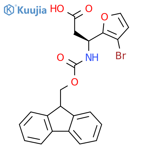 (3S)-3-(3-bromofuran-2-yl)-3-({(9H-fluoren-9-yl)methoxycarbonyl}amino)propanoic acid structure