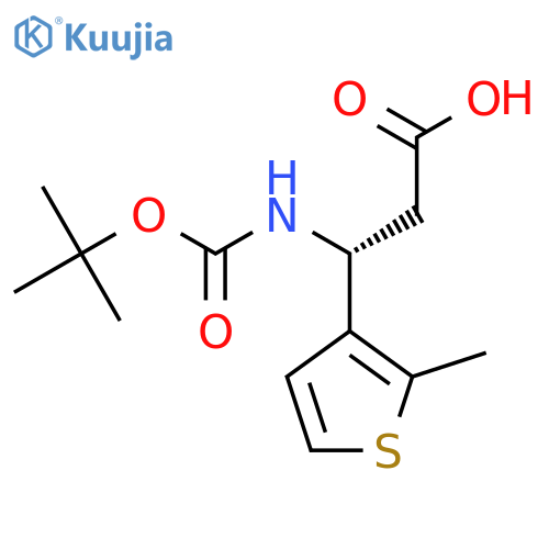 (3R)-3-{(tert-butoxy)carbonylamino}-3-(2-methylthiophen-3-yl)propanoic acid structure