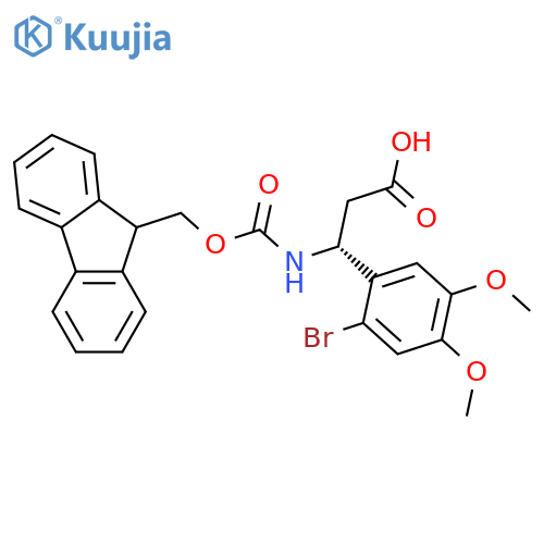 (3R)-3-(2-bromo-4,5-dimethoxyphenyl)-3-({(9H-fluoren-9-yl)methoxycarbonyl}amino)propanoic acid structure