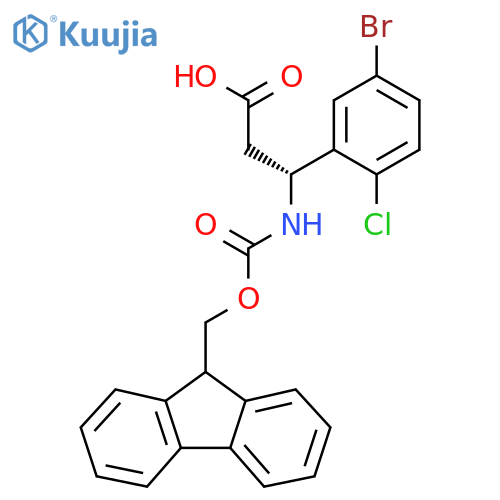(3R)-3-(5-bromo-2-chlorophenyl)-3-({(9H-fluoren-9-yl)methoxycarbonyl}amino)propanoic acid structure