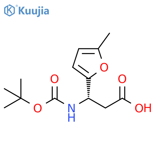 (3S)-3-{(tert-butoxy)carbonylamino}-3-(5-methylfuran-2-yl)propanoic acid structure