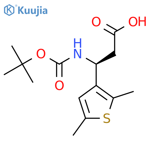 (3S)-3-{(tert-butoxy)carbonylamino}-3-(2,5-dimethylthiophen-3-yl)propanoic acid structure
