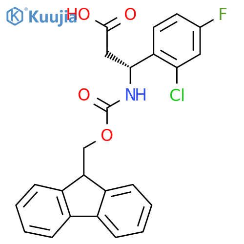 (3R)-3-(2-chloro-4-fluorophenyl)-3-({(9H-fluoren-9-yl)methoxycarbonyl}amino)propanoic acid structure