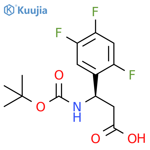 (3R)-3-{(tert-butoxy)carbonylamino}-3-(2,4,5-trifluorophenyl)propanoic acid structure
