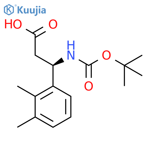 (3R)-3-{(tert-butoxy)carbonylamino}-3-(2,3-dimethylphenyl)propanoic acid structure