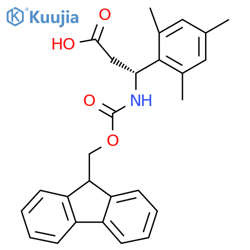 (3R)-3-({(9H-fluoren-9-yl)methoxycarbonyl}amino)-3-(2,4,6-trimethylphenyl)propanoic acid structure
