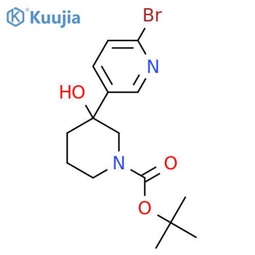 Tert-butyl 3-(6-bromopyridin-3-yl)-3-hydroxypiperidine-1-carboxylate structure