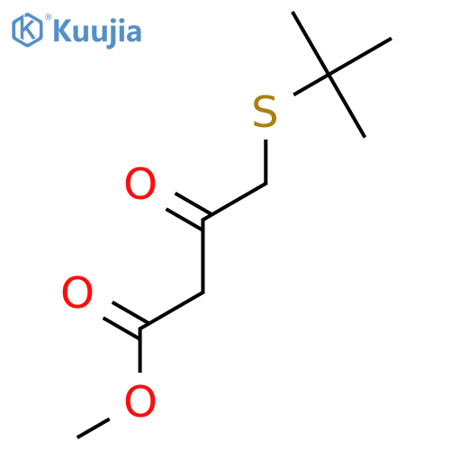 Butanoic acid, 4-[(1,1-dimethylethyl)thio]-3-oxo-, methyl ester structure