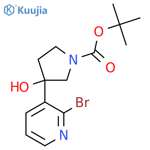 Tert-butyl 3-(2-bromopyridin-3-yl)-3-hydroxypyrrolidine-1-carboxylate structure