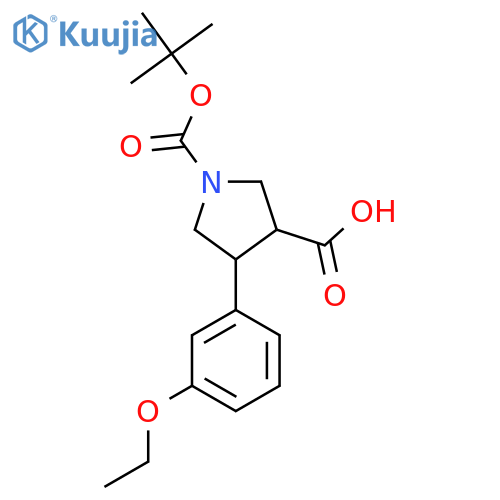 1-(Tert-butoxycarbonyl)-4-(3-ethoxyphenyl)pyrrolidine-3-carboxylic acid structure