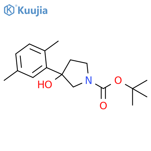1-Pyrrolidinecarboxylic acid, 3-(2,5-dimethylphenyl)-3-hydroxy-, 1,1-dimethylethyl ester structure