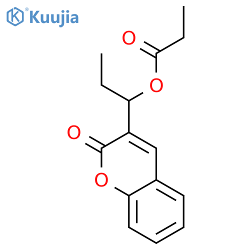 2H-1-Benzopyran-2-one, 3-[1-(1-oxopropoxy)propyl]- structure