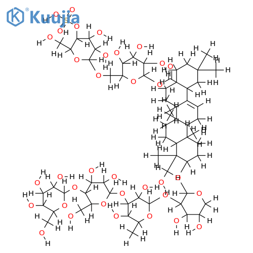 3-O-(beta-D-glucopyranosyl-(1->4)-beta-D-glucopyranosyl-(1->3)-alpha-L-rhamnopyranosyl-(1->2)-alpha-L-arabinopyranosyl)hederagenin 28-O-[4-O-sulfo-beta-D-glucopyranosyl-(1->6)-beta-D-glucopyranosyl] ester structure