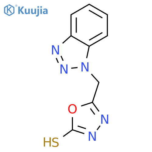 5-(1H-1,2,3-benzotriazol-1-ylmethyl)-1,3,4-oxadiazole-2-thiol structure